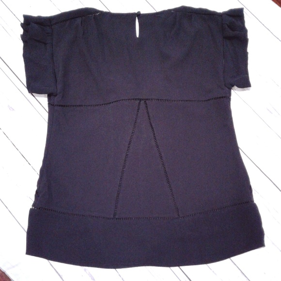 DVF Diane Von Furstenberg Black Eugenia Top Size 2 - Picture 7 of 8